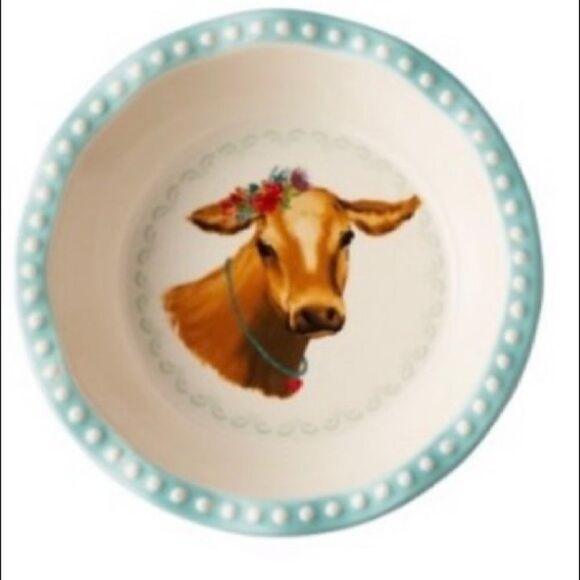 The Pioneer Woman set of 2, Cow and Hat Sweet Romance Blossoms mini Pie Pans - Picture 2 of 5